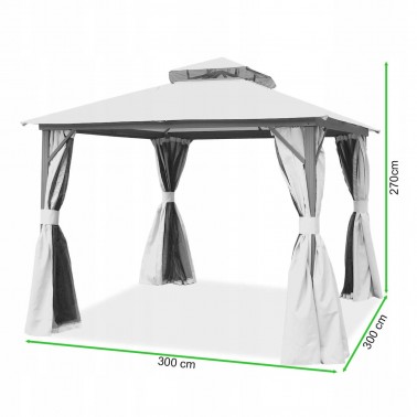 PAWILON NAMIOT OGRODOWY ALTANKA Z MOSKITIERĄ SZARY ANTRACYT