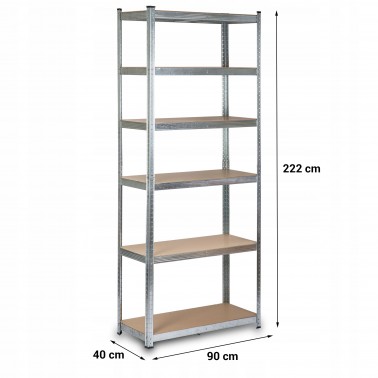 Regał metalowy magazynowy 222 x 90 x 40 cm Humberg HR-814 mocny