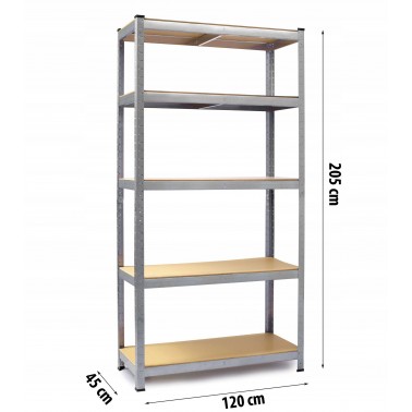 Regał metalowy magazynowy 205 x 120 x 45 Humberg 4850 mocny