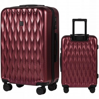 Walizka twarda średnia Wings poliwęglan PC190 M WINE RED